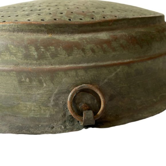 Vintage Large Colander/Strainer Handcrafted Rustic Wall Hanging - Picture 3 of 10
